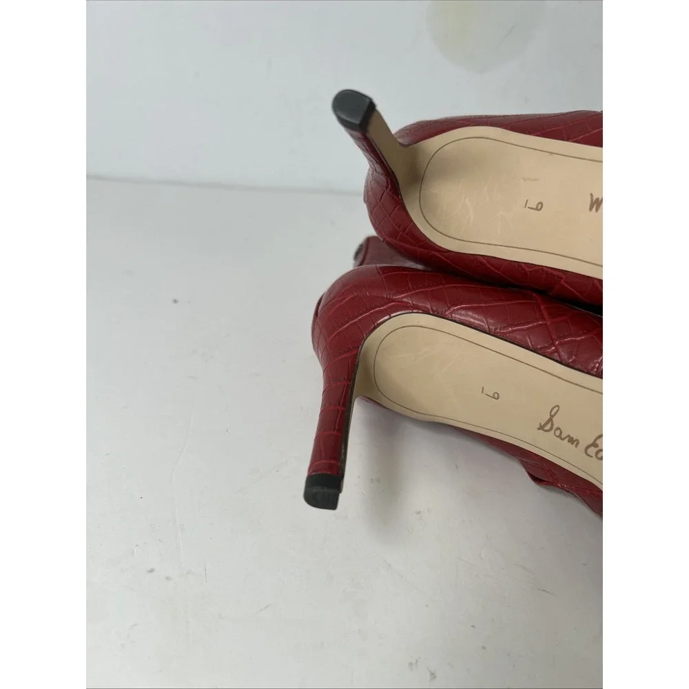 SAM EDELMAN 'Olie' Spiced Red Croc‎ Bootie size 9